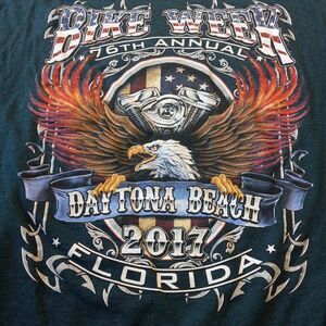 Daytona Beach 76 Annual 2017 Bike Week Fl Cotton Men' XL Short Sleeve T-Shirt